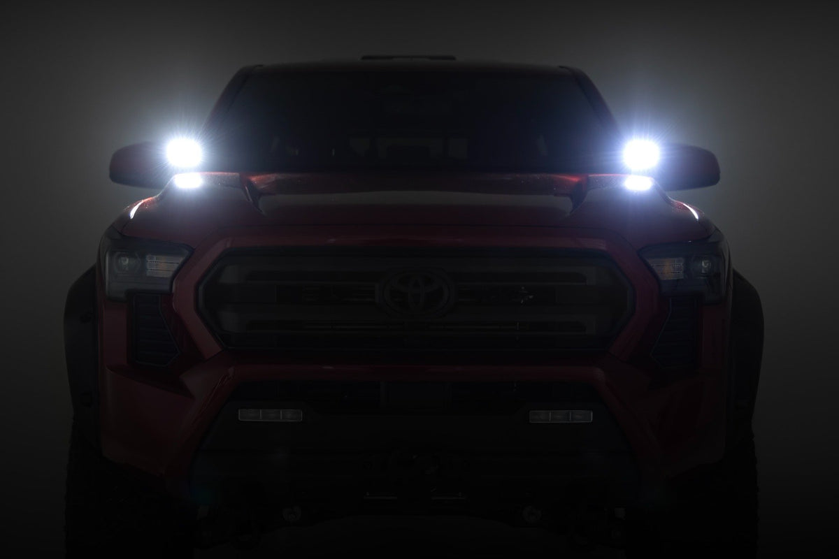 Rough Country - LED Light Kit - Ditch Mount - 2" Black Pair - Amber DRL - Toyota Tacoma (24-25) - 72104 for 2024 Toyota Tacom