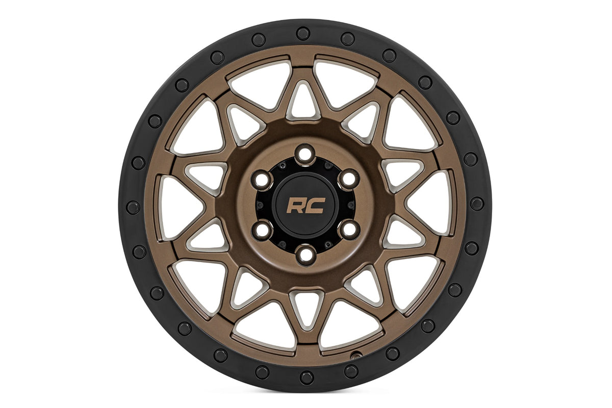 Rough Country 78 Series Wheel/Simulated Beadlock/Bronze/Black/18x9/5x5/0mm - 78180918 by Rough Country - angle view