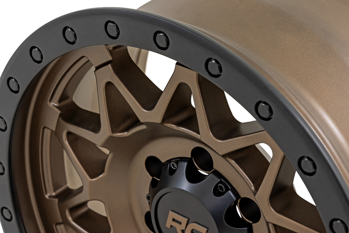 Rough Country 78 Series Wheel/Simulated Beadlock/Bronze/Black/18x9/5x5/0mm - 78180918 by Rough Country - close-up