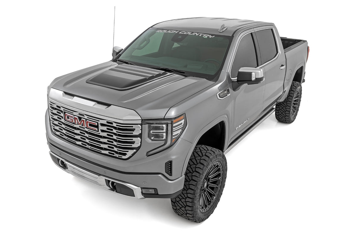 Rough Country - Hood Scoop - G1K Stone Blue - GMC Sierra 1500 2WD/4WD (2019-2025) - HS40010-G1K for 2019-2024 GMC Sierra 1500