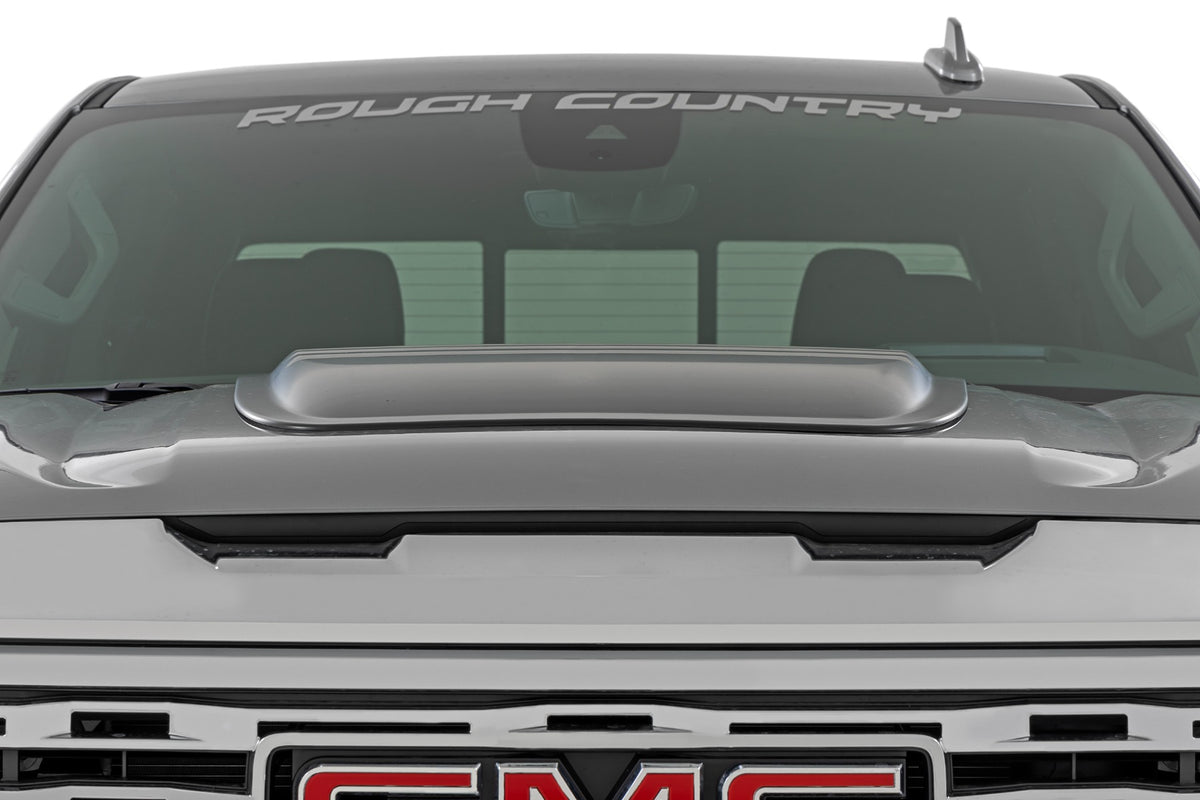 Rough Country - Hood Scoop - G1K Stone Blue - GMC Sierra 1500 2WD/4WD (2019-2025) - HS40010-G1K for 2019-2024 GMC Sierra 1500