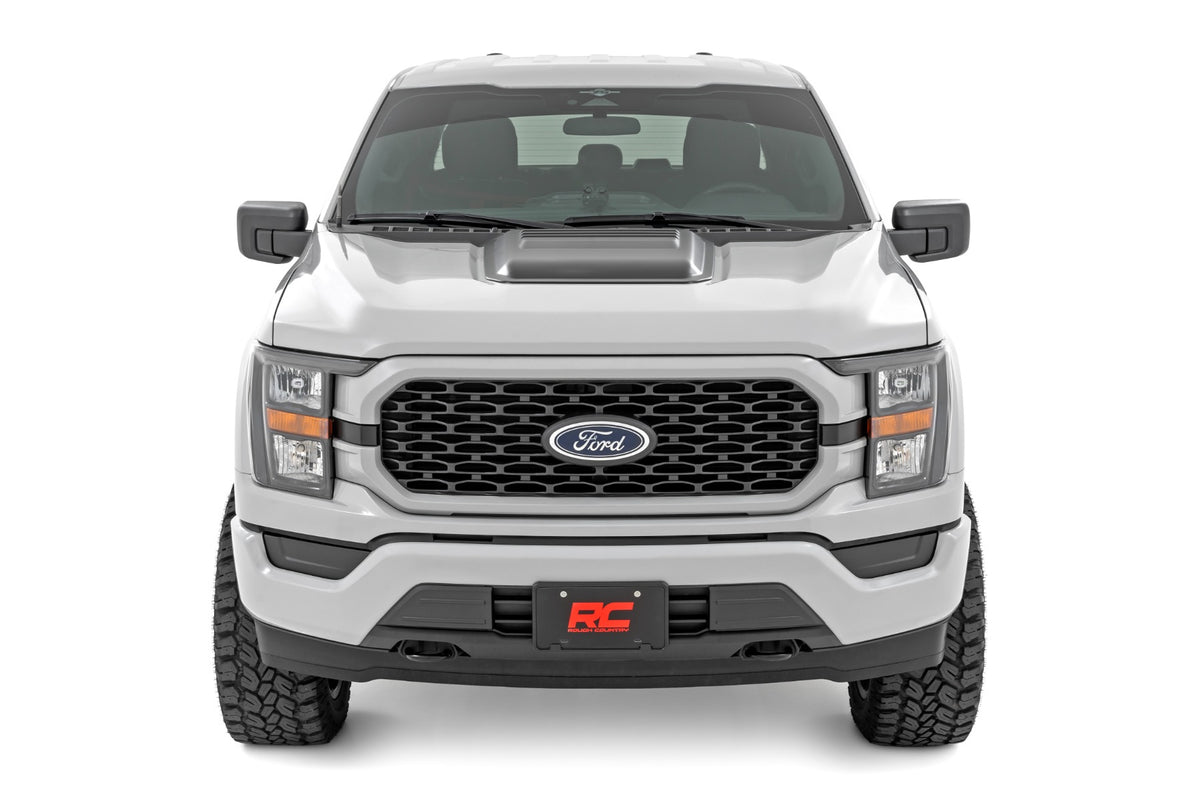 Rough Country - Hood Scoop - EA Hot Pepper Red - Ford F-150 2WD/4WD (2021-2025) - HS30010-EA for 2021-2024 Ford F 150 - angle