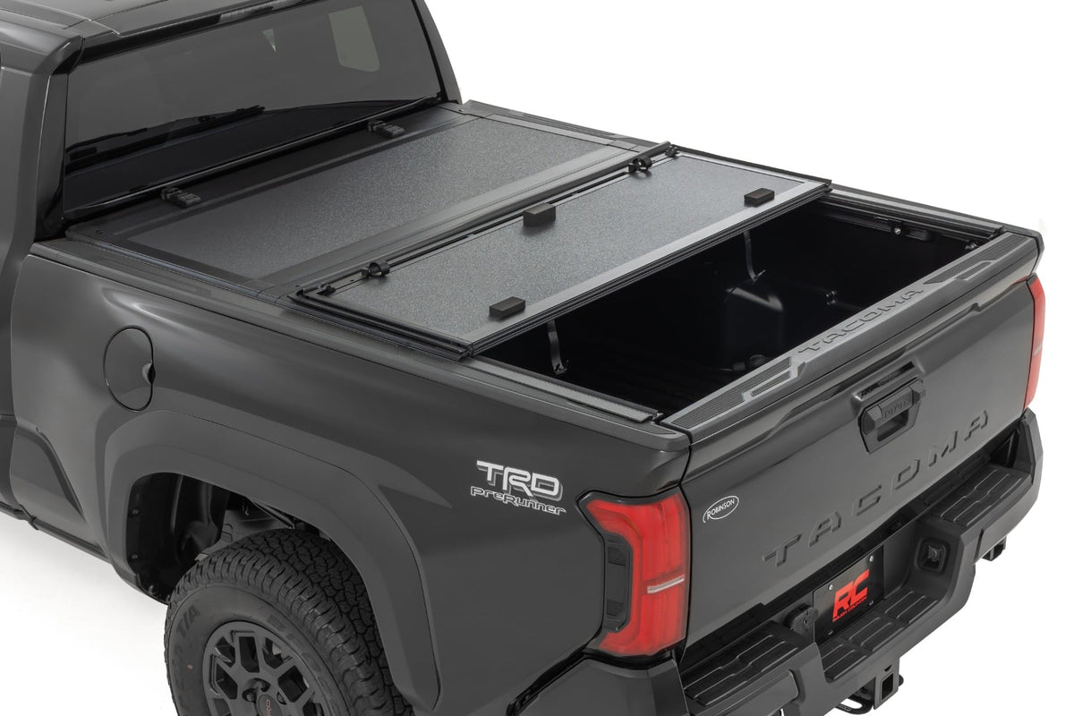 Rough Country - Hard Tri-Fold Flip Up Bed Cover - 6' Bed - Toyota Tacoma 2WD/4WD (2024-2025) - 49420650 by Rough Country - an