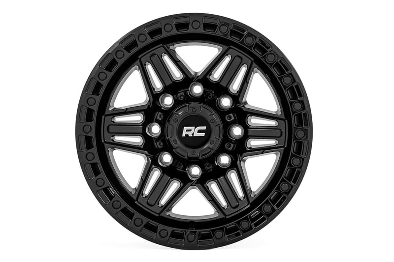 Rough Country - 76 Series Wheel - Simulated Beadlock - Gloss Black - 17x9 / 5x5.5 / +0mm - 76170914