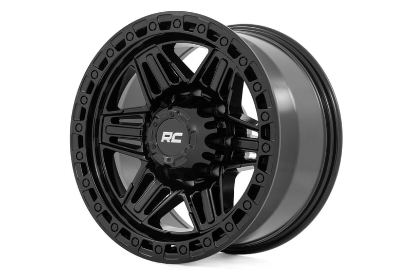 Rough Country - 76 Series Wheel - Simulated Beadlock - Gloss Black - 17x9 / 5x5.5 / +0mm - 76170914