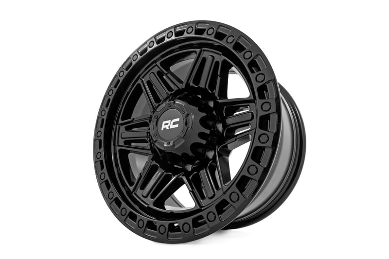 Rough Country - 76 Series Wheel - Simulated Bead Lock - Gloss Black - 17x9 / 5x4.5 / +0mm - 76170913 by Rough Country - insta