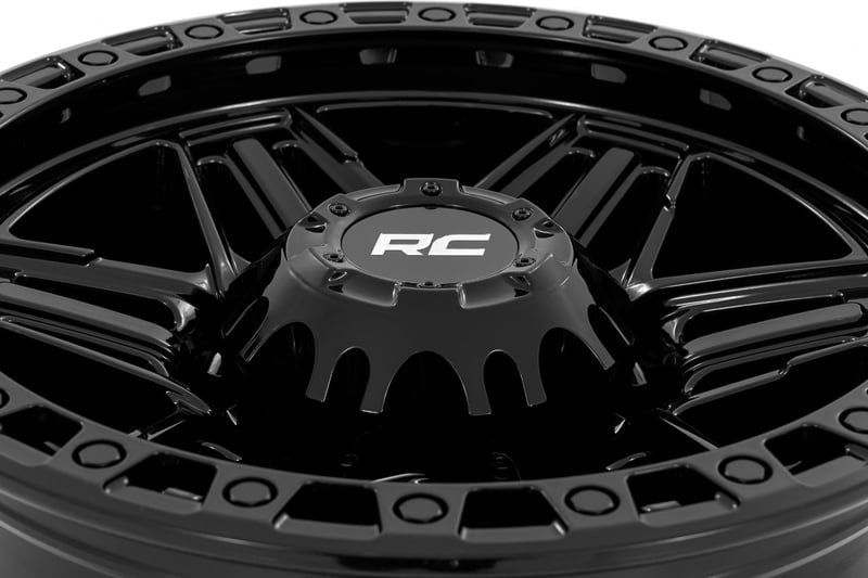 Rough Country - 76 Series Wheel - Simulated Beadlock - Gloss Black - 17x9 / 5x5.5 / +0mm - 76170914