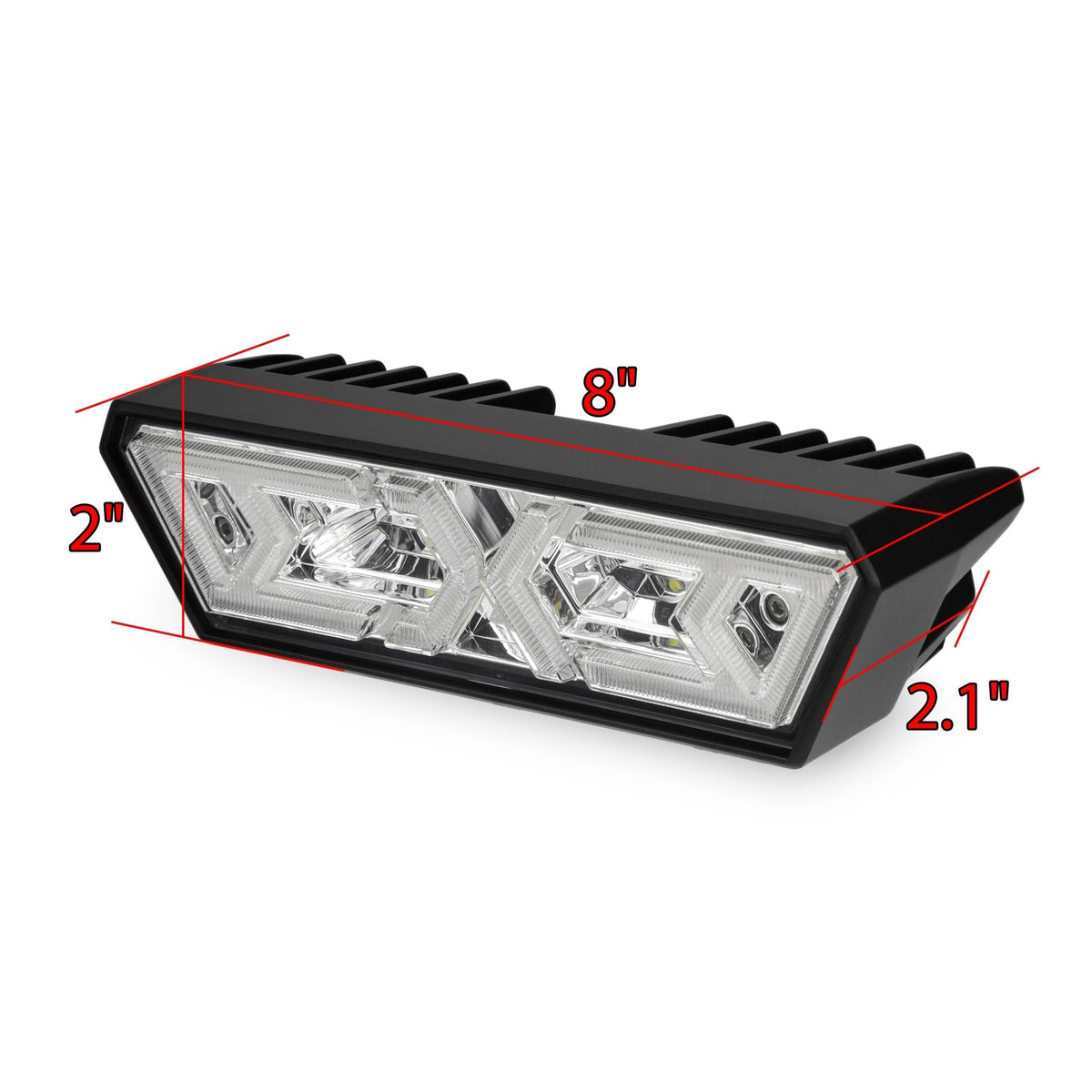 AlphaRex Arrow-X  Universal Multi-Functional Off-Road L.E.D Chase Light - Clear - 940021 by AlphaRex - angle view