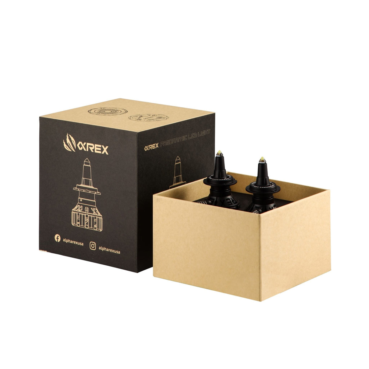 AlphaRex Black Ammo Panoramic LED Light Bulbs - H11 - 110011 by AlphaRex - installed view