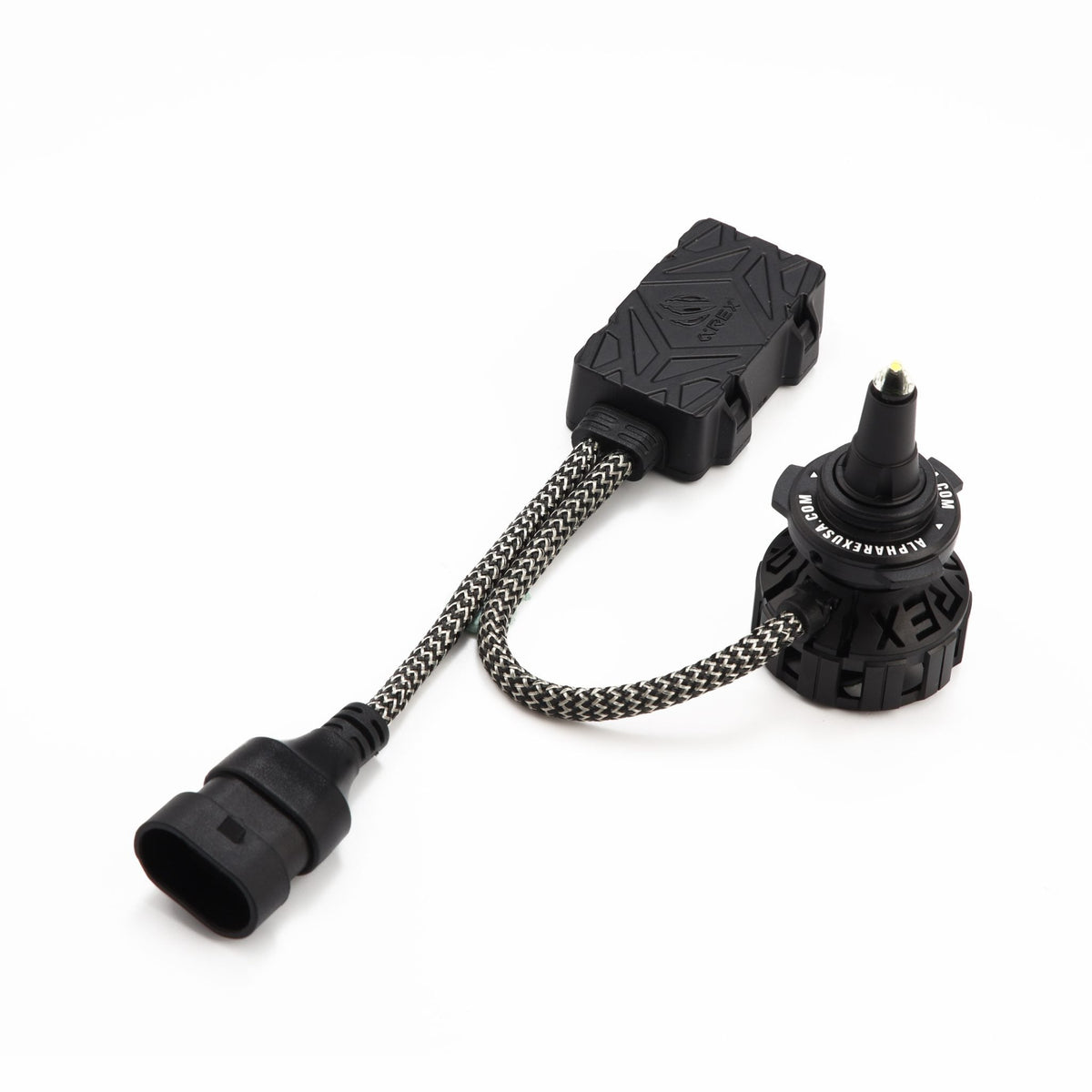 AlphaRex Black Ammo Panoramic LED Light Bulbs - 9006 - 110003 by AlphaRex - side view