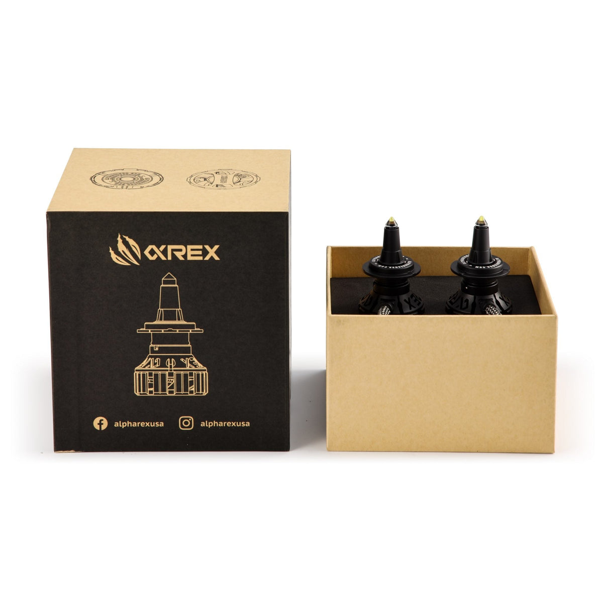 AlphaRex Black Ammo Panoramic LED Light Bulbs - H7 - 110007 by AlphaRex - detail view