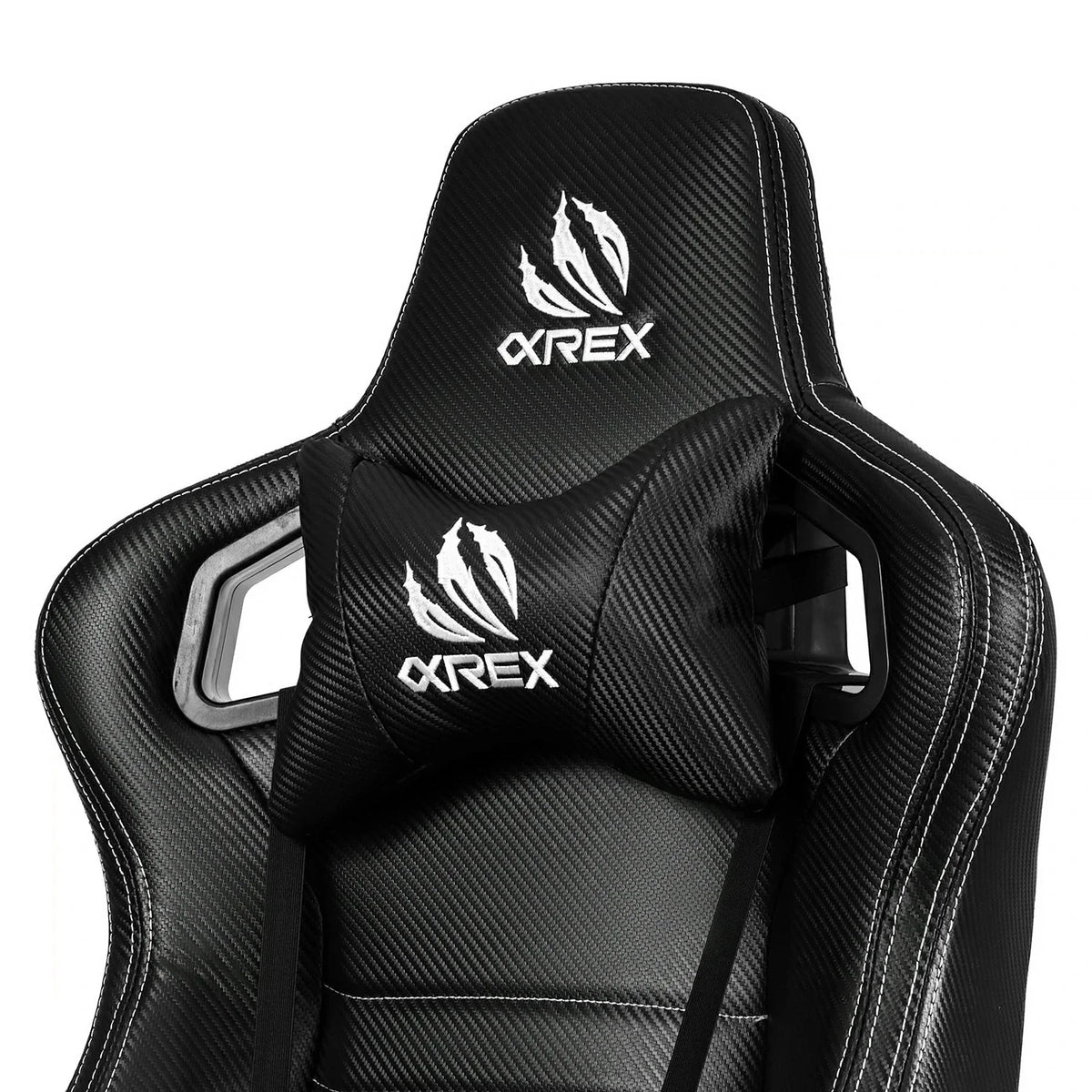 AlphaRex Carbon Fiber Look Racing Style Gaming Reclining Ergonomic Chair - 900168 by AlphaRex - angle view