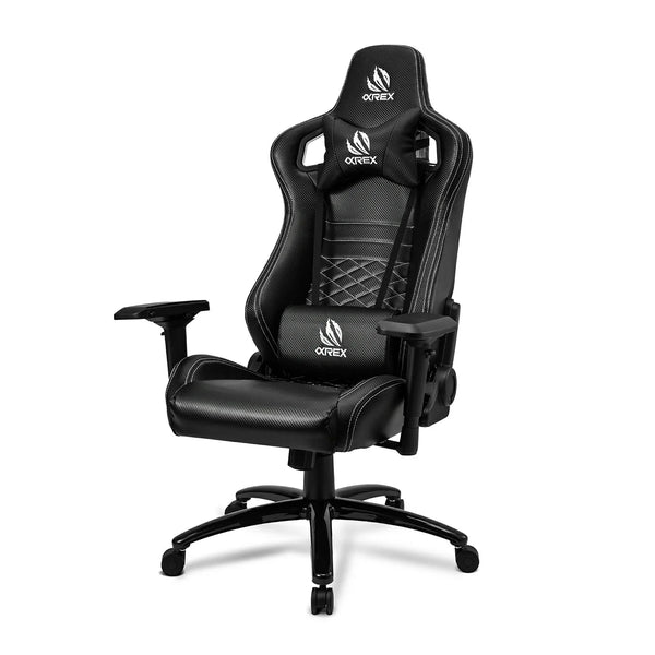 AlphaRex Carbon Fiber Look Racing Style Gaming Reclining Ergonomic Chair - 900168 by AlphaRex - front view