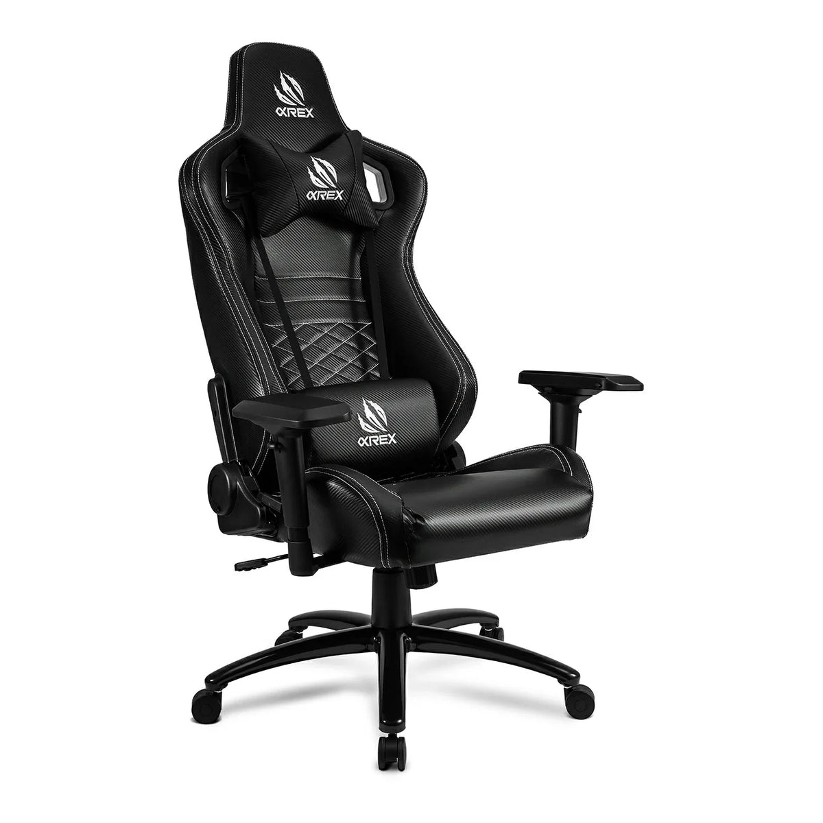 AlphaRex Carbon Fiber Look Racing Style Gaming Reclining Ergonomic Chair - 900168 by AlphaRex - side view