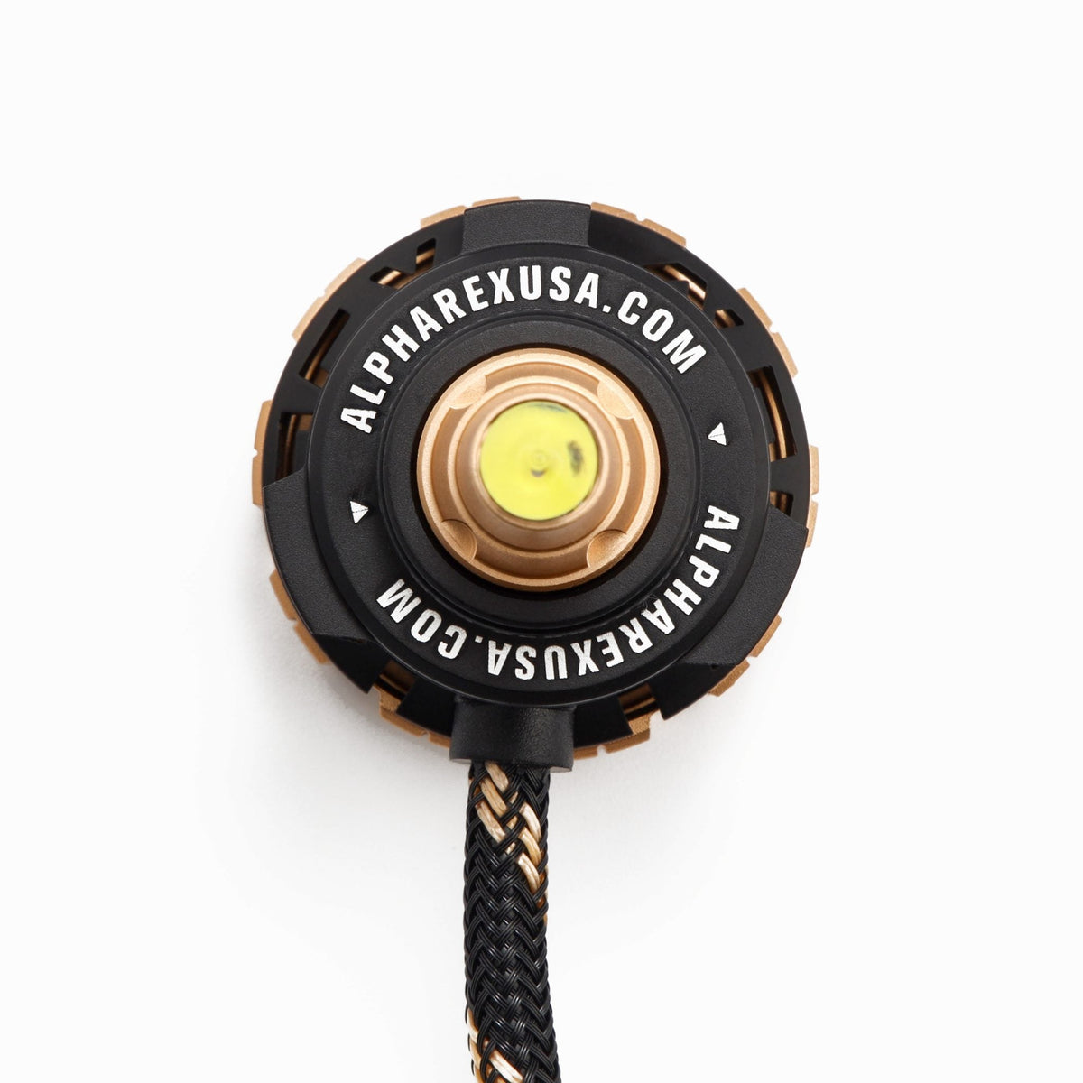 AlphaRex Gold Ammo Panoramic LED Light Bulbs - 9006 - 110004 by AlphaRex - rear view