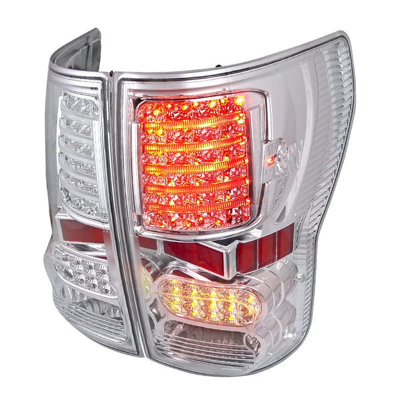 Spec-D Tuning - 2007-2013 Toyota Tundra LED Tail Lights (Chrome Housing/Clear Lens) - LT-TUN07CLED-JP