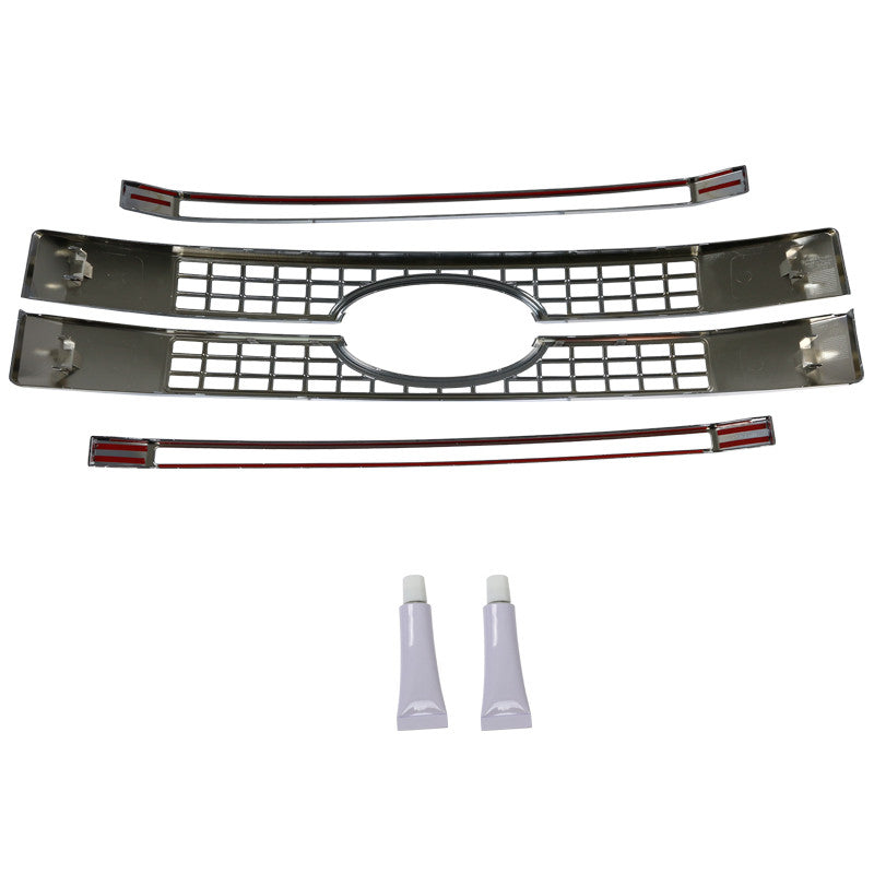 Spec-D Tuning - 2017-2018 Ford F-250/F-350/F-450/F-550 SuperDuty Chrome ABS Grille Overlay - HG-F25017C-MD-GL