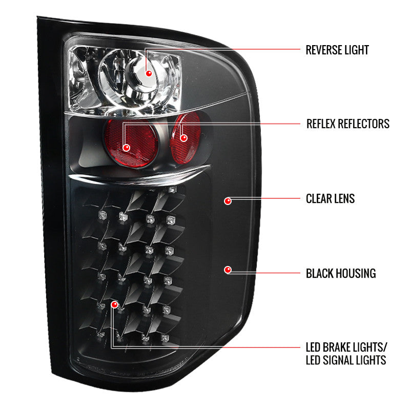 Spec-D Tuning - 2007-2014 Chevrolet Silverado V2 LED Tail Lights (Matte Black Housing/Clear Lens) - LT-SIV07JMLED-V2-TM