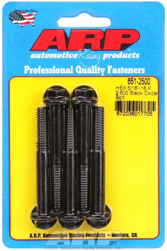 ARP 5/16-18 X 2.500 hex black oxide bolts (Pack of 5) - 651-2500