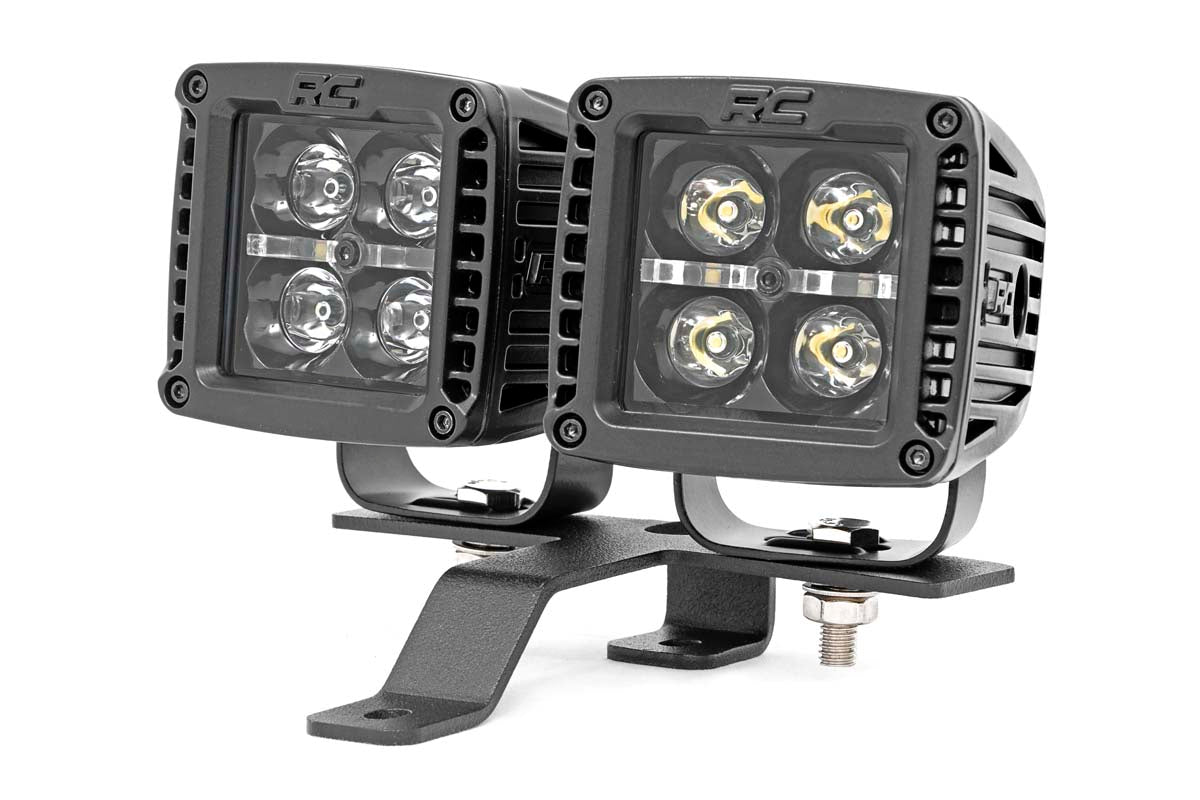 Quad LED Light Kit | Cowl Mount | 2&quot; Black Pairs | Spot | Jeep Gladiator JT/Wrangler JL (18-24)