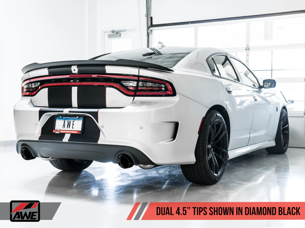 AWE Tuning 2017+ Dodge Charger 5.7L Track Edition Exhaust - Diamond Black Tips - 3015-33134