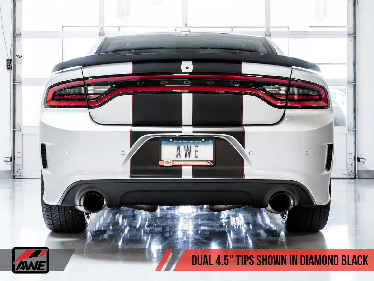 AWE Tuning 2017+ Dodge Charger 5.7L Track Edition Exhaust - Diamond Black Tips - 3015-33134
