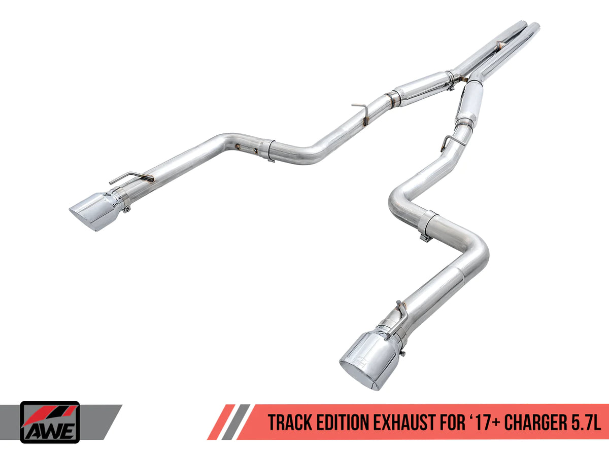 AWE Tuning 2017+ Dodge Charger 5.7L Track Edition Exhaust - Diamond Black Tips - 3015-33134