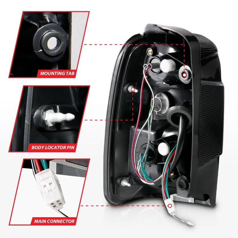 ANZO 2001-2002 Toyota 4 Runner LED Taillights Black - 311099