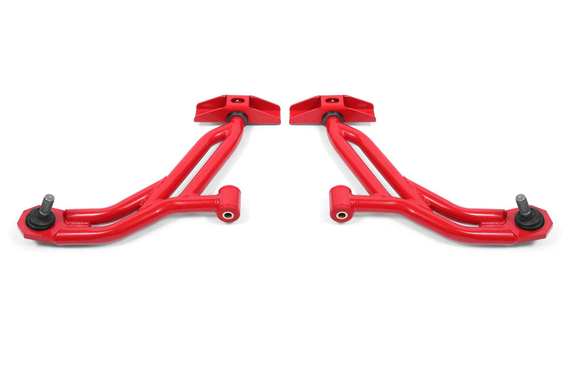 BMR 10-14 Ford Mustang Non-Adj. Lower A-Arms Delrin/Rod End w/ 19mm Tall Ball Joint - Red - AA756R