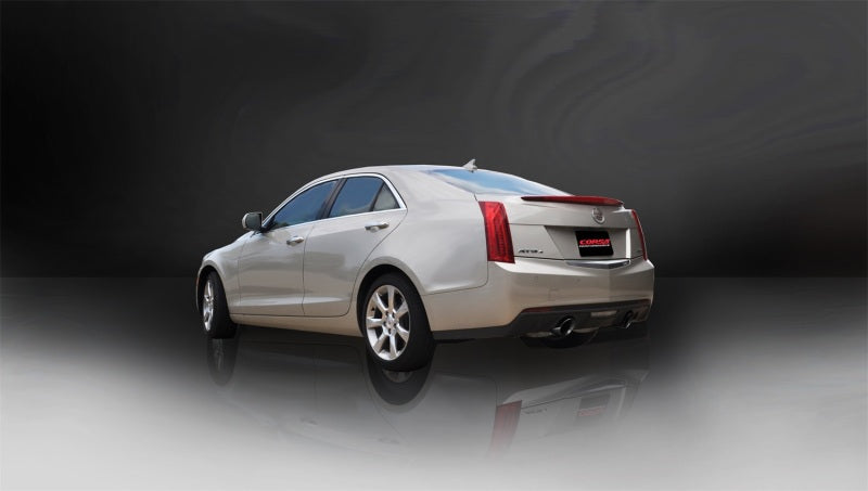 Corsa 2013-2019 Cadillac ATS Sedan 2.0L A/T Black Sport Dual Rear Cat-Back Exhaust - 14888BLK