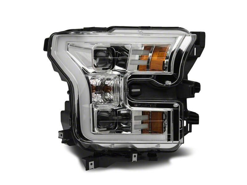 Raxiom 15-17 Ford F-150 Projector Headlights with LED Accent- Chrome Housing- Clear Lens - T542858 - close-up view 7