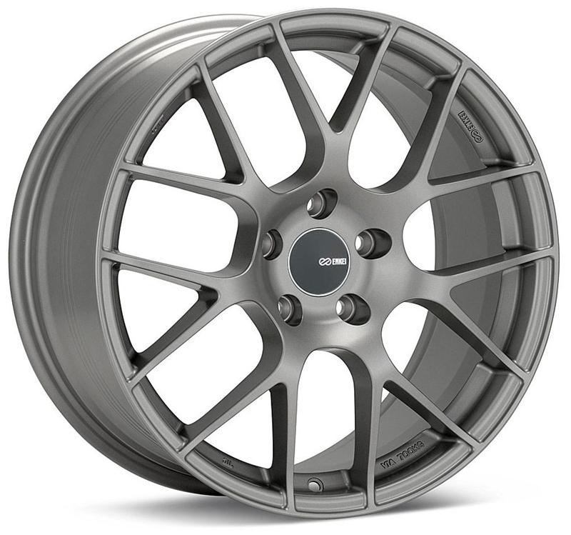 Enkei Raijin 19x8 32mm Offset 5x120 Bolt Pattern 72.6 Hub Bore Titanium Gray Wheel *Min Qty 60* - 467-980-1232GM