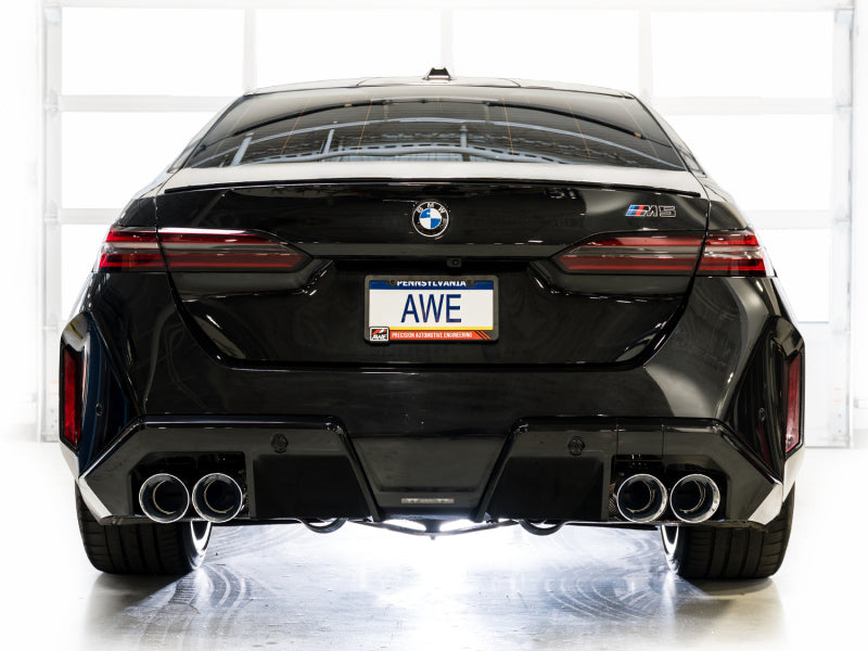 AWE BMW G90/G99 M5 Track Edition Catback Exhaust - Chrome Silver Tips - 3020-42790