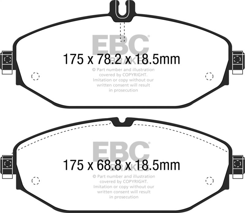 EBC 15+ Mercedes-Benz C300 (W205) 2.0 Turbo Yellowstuff Front Brake Pads - DP42214R