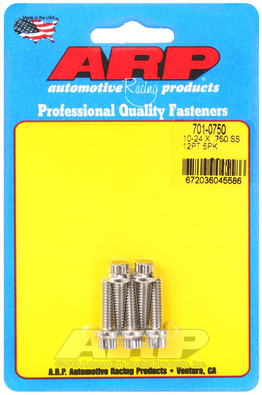 ARP 10-24 x .750 12pt SS Bolts (Pack of 5) - 701-0750