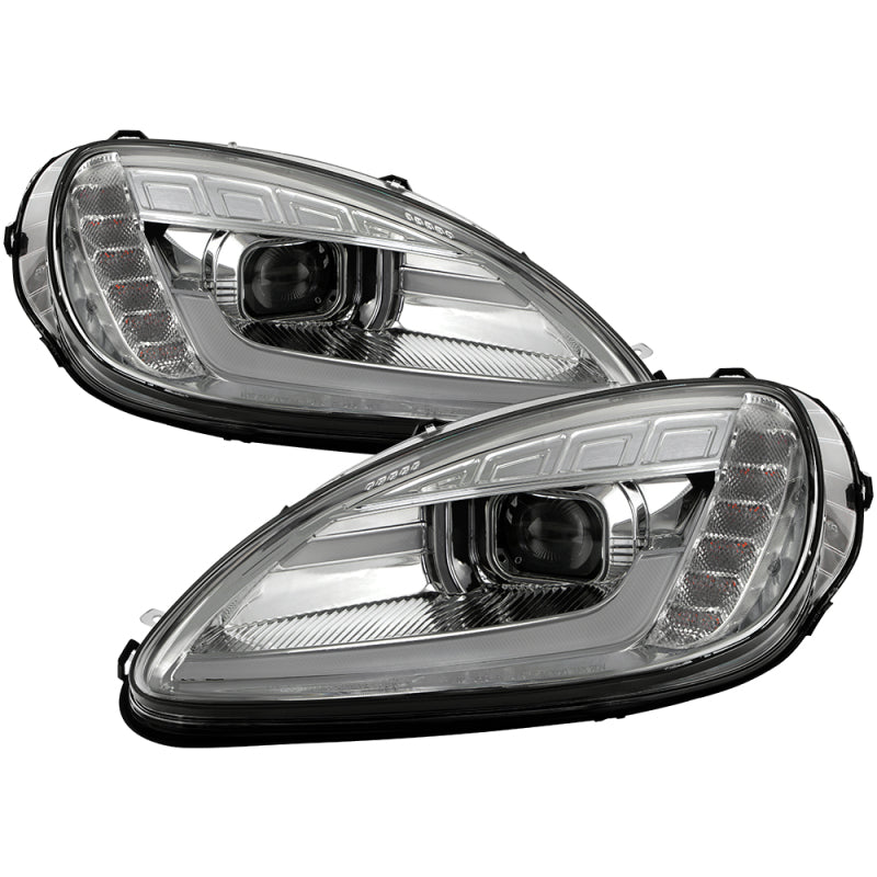 Spyder 05-13 Chevy Corvette C6 Projector Headlights Seq LED Turn Signal w/SB DRL Parking Light - 5087928
