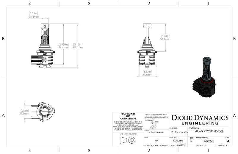 Diode Dynamics 9006/9012 White SL2 LED Bulbs (pair) - DD0465P