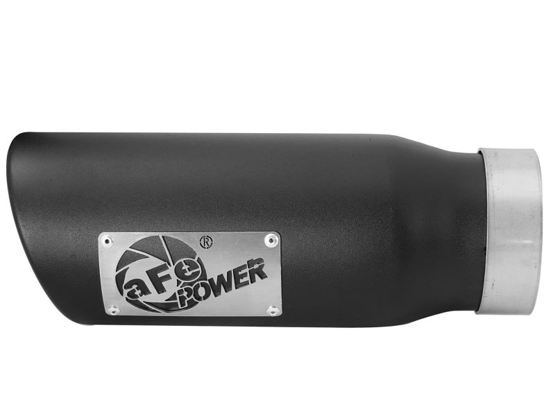 aFe MACHForce-XP 3.5in 409 Stainless Steel Exhaust Tip 3.5in x 4.5in Out x 12in L Clamp-On - 49T35456-B12