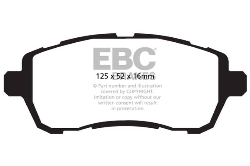 EBC 10+ Ford Fiesta 1.6 Ultimax2 Front Brake Pads - UD1454