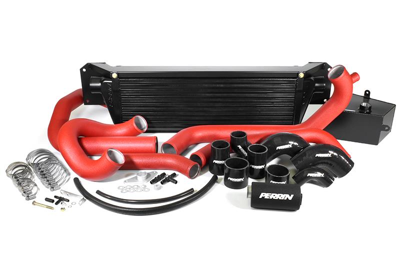 Perrin Performance 2015-2021 Subaru WRX &amp; STI Front Mount Intercooler (Black Core and Beam) - PSP-ITR-437-1BK