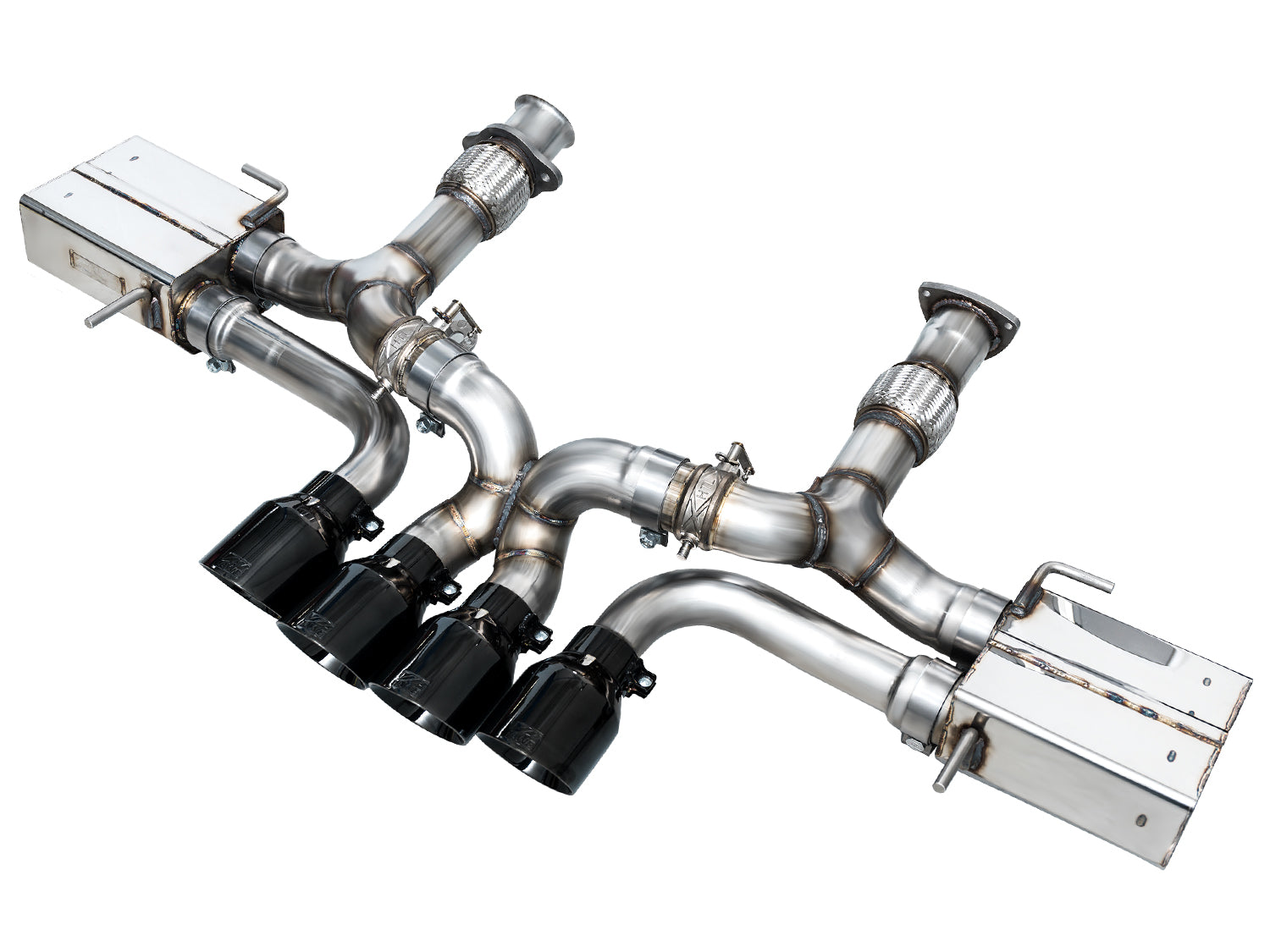 AWE 23+ C8 Corvette Z06 SwitchPath Cat-Back Exhaust - Diamond Black Tips - 3025-43906