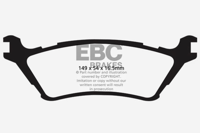 EBC 15+ Ford F150 2.7 Twin Turbo (2WD) Ultimax2 Rear Brake Pads - UD1602
