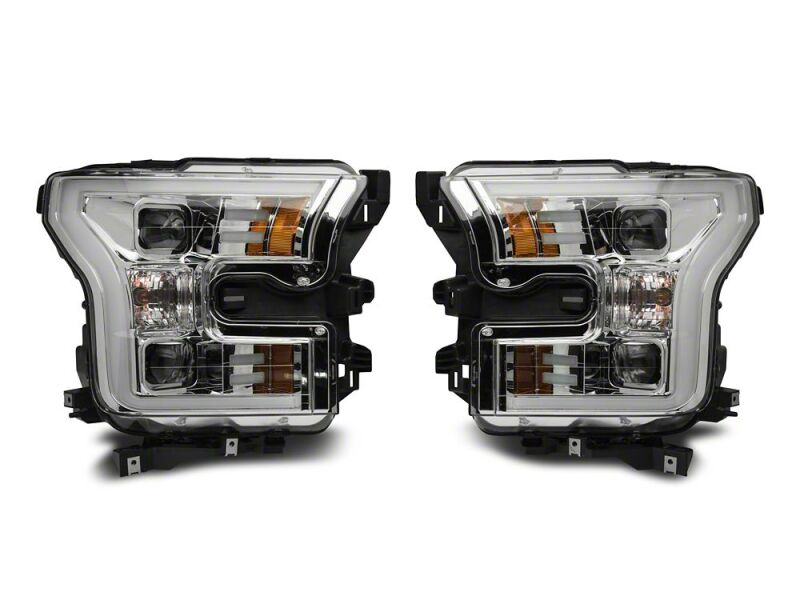 Raxiom 15-17 Ford F-150 Projector Headlights with LED Accent- Chrome Housing- Clear Lens - T542858 - close-up view 8