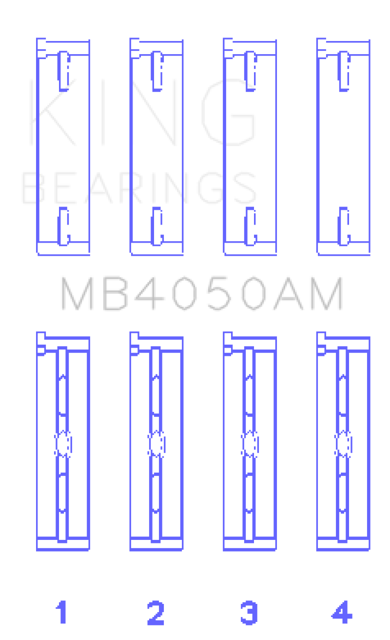 King Mitsubishi 6G74/6G75 3.5L (Size STD) Main Bearing Set - MB4050AM