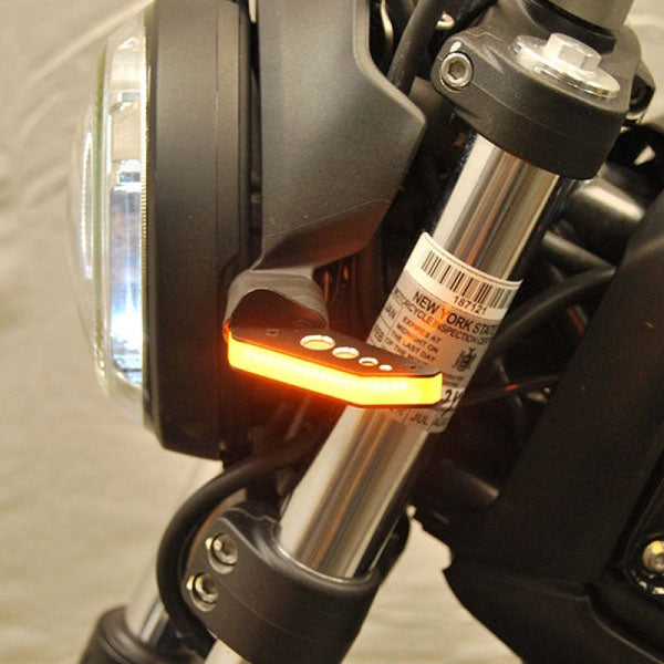 New Rage Cycles 15+ Ducati Scrambler Cafe Racer/Sixty2/Desert Sled Front Turn Signals - CD62-FB - front view