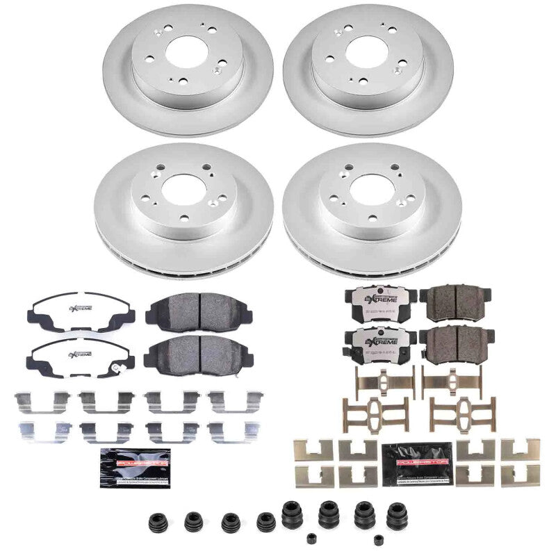 Power Stop 06-11 Honda Civic Front and Rear Z26 Coated Brake Kit - CPK2385-26