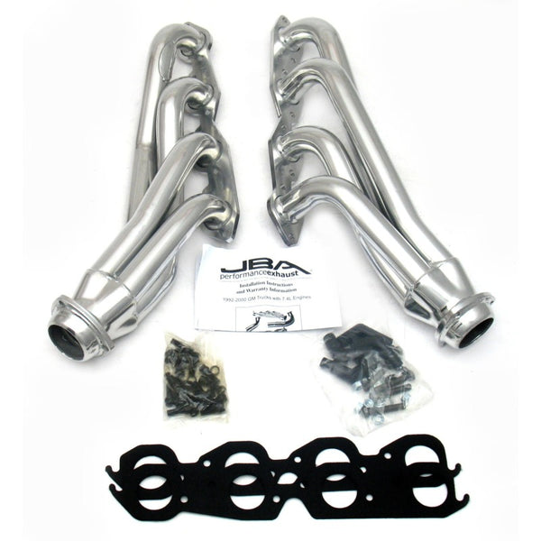 JBA 92-95 GM Truck 7.4L Vortec 1-3/4in Primary Silver Ctd Cat4Ward Header - 1822S-1JS for 1992-1995 Chevrolet C2500 - front v