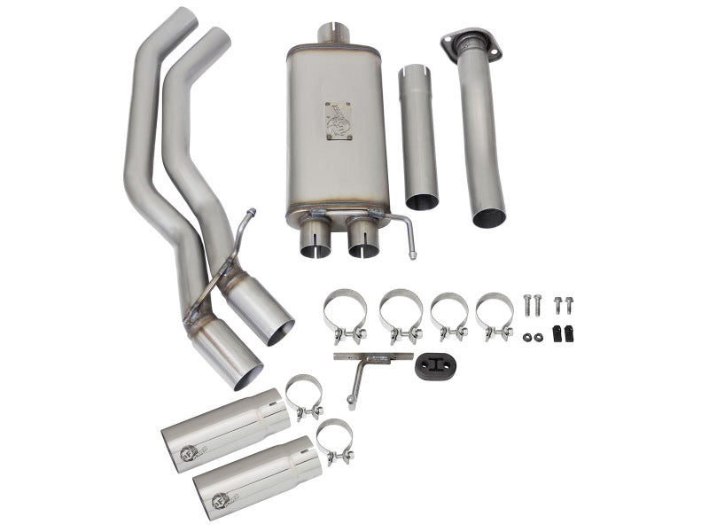 aFe Rebel Exhausts 3in SS Cat-Back 15-16 Ford F-150 EcoBoost V6 2.7/3.5L V8 5.0L w/ Polished Tips - 49-43081-P