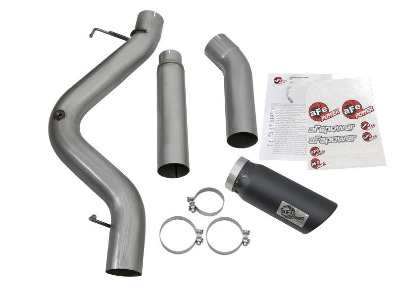 aFe LARGE Bore HD 5in Exhausts DPF-Back SS w/ Black Tips 16-17 GM Diesel Truck V8-6.6L (td) LML/L5P - 49-44081-B