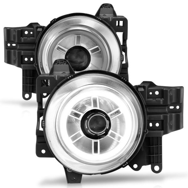 ANZO 2007-2013 Toyota Fj Cruiser Projector Headlights w/ Halo Chrome - 111115 for 2007-2014 Toyota FJ Cruiser - front view